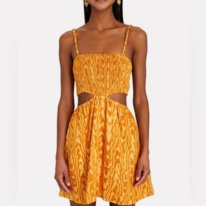Faithful the Brand- Isola Cut-out Printed Linen Mini Dress